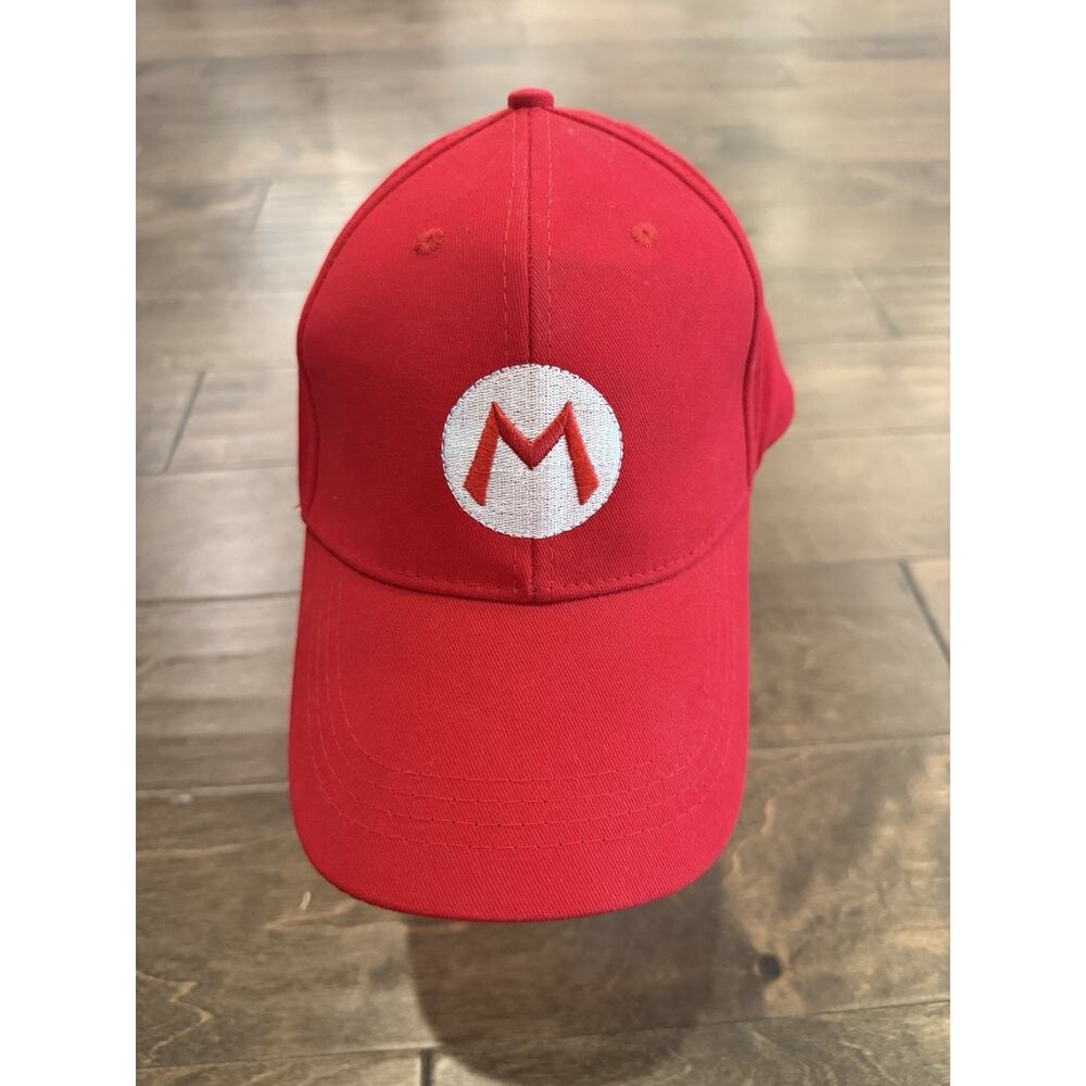 Nintendo Super Mario Unisex Red Adjustable Strapback Hat Baseball Cap One Size - Picture 2 of 6
